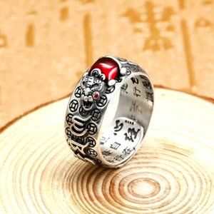 NEW Pixiu Feng Shui Protection Wealth Lucky Open Ring Buddhist Jewelry Adjustabl